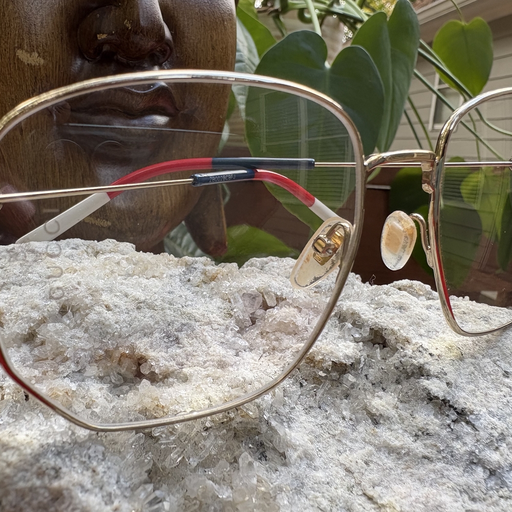 Gucci Gold Frame Glasses with Red Accents
